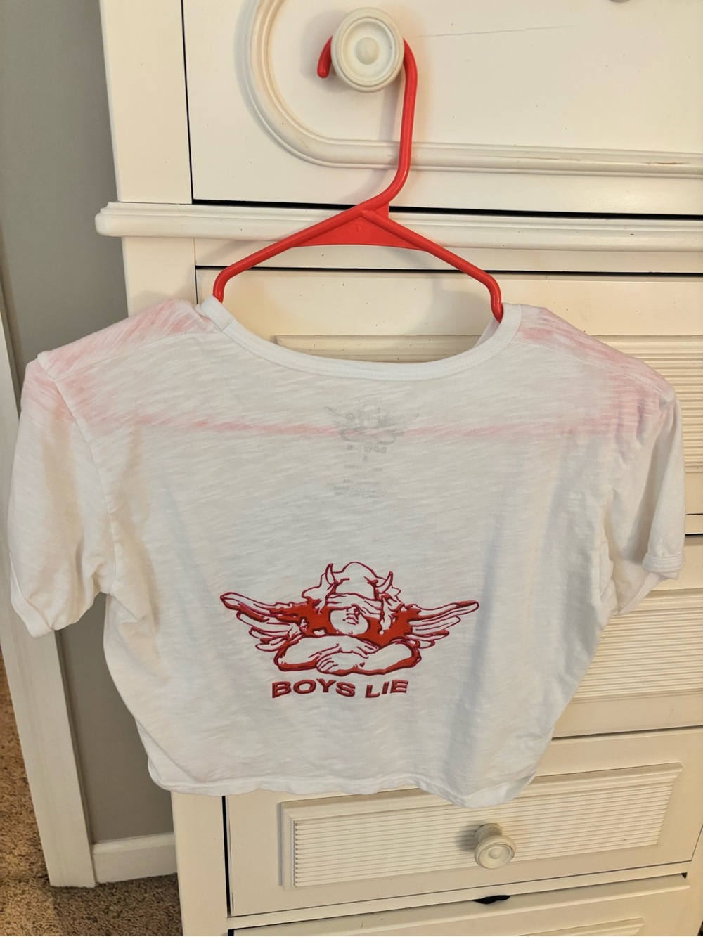 Boys Lie White Crop Tee - Picture 2 of 3